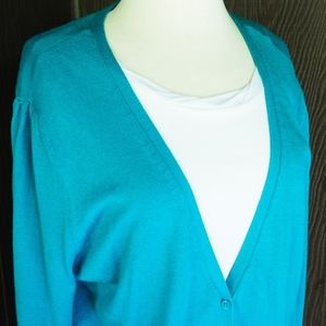 Halogen Turquoise Cardigan sz XL